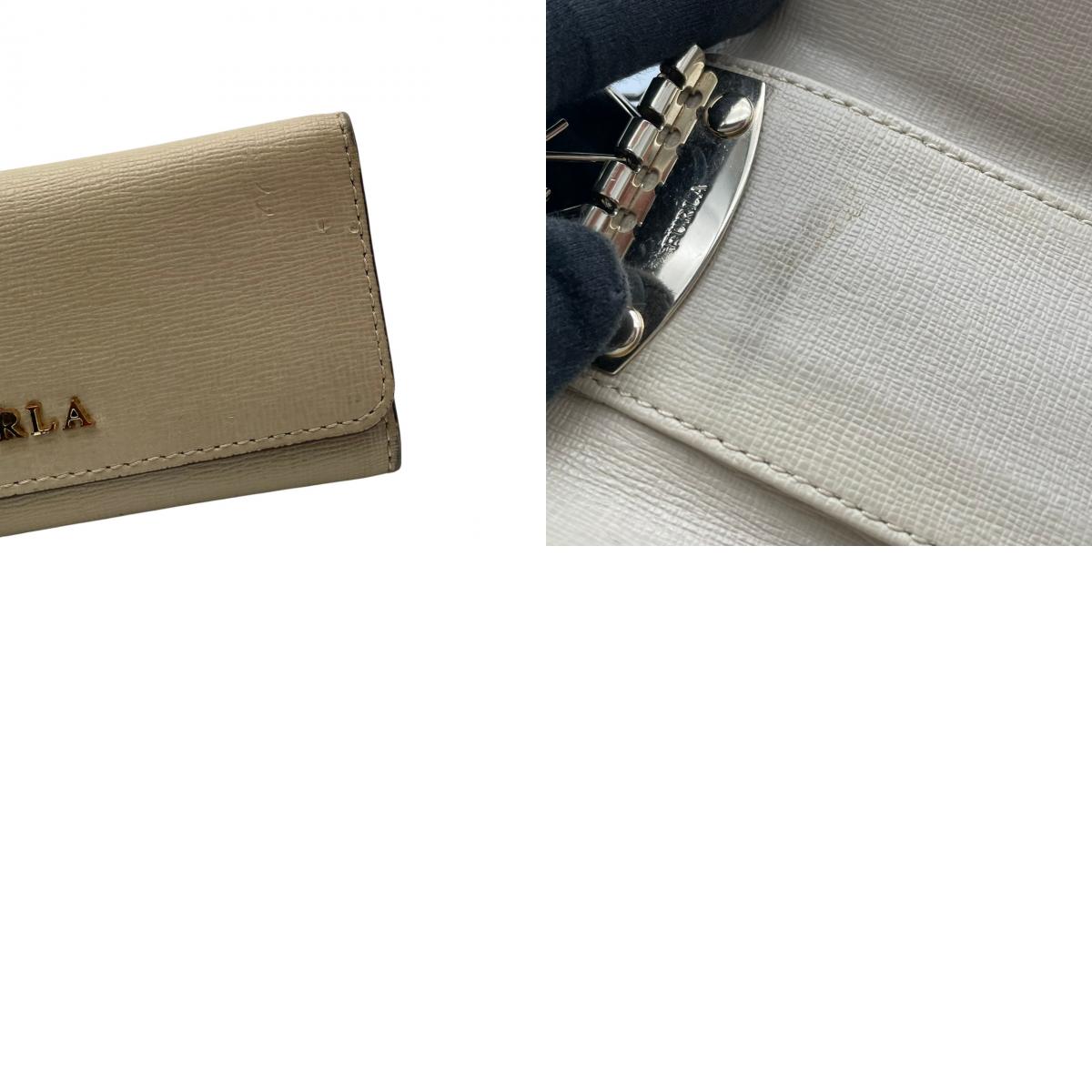 美品 フルラ FURLA コインケース キーケース 小銭入れ 小物入れ レザー 本革 ベージュ ゴールド金具 レディース エレガント クラシック ビンテージ カジュアル シンプル 上品 高品質 丈夫 人気 お出かけ デイリー コンパクト 収納 便利 M1