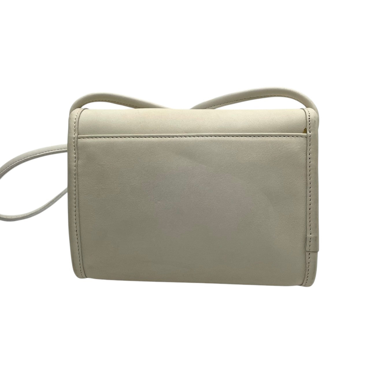 【美品】 COACH コーチ ショルダーバッグ ポシェット ミニバッグ クロスボディ 斜め掛け ターンロック レザー 本革 アイボリー 白系 ゴールド金具 レディース お出かけ デイリーユース レトロ シンプル 上品 箱付き 鞄 S19