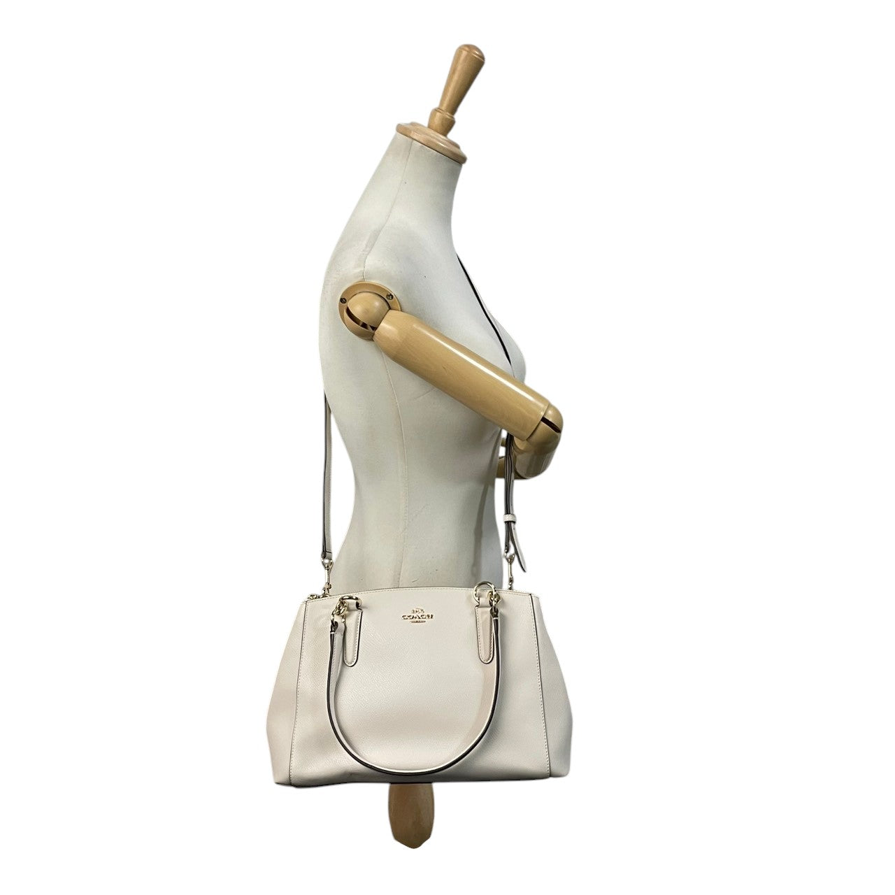 美品 COACH コーチ 2WAY ショルダーバッグ ハンドバッグ 斜め掛け クロスボディ レザー 本革 ホワイト 白 ゴールド金具 レディース エレガント 上品 通勤 通学 お出かけ デイリーユース シンプル 人気 カバン 鞄 S84