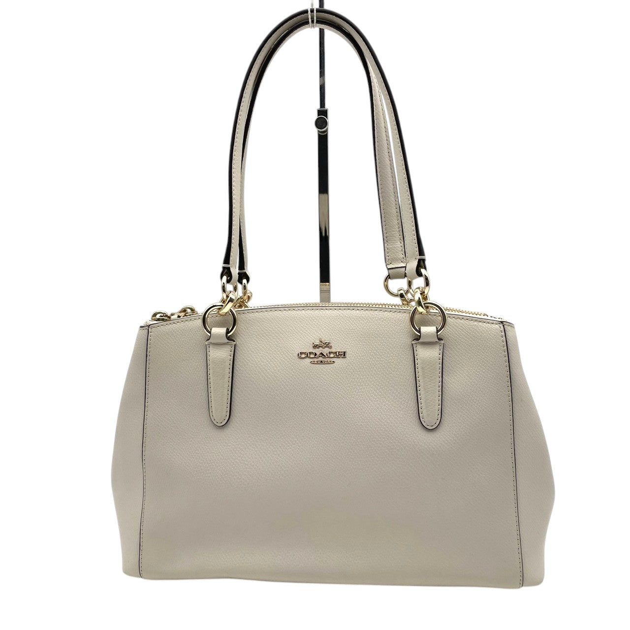 美品 COACH コーチ 2WAY ショルダーバッグ ハンドバッグ 斜め掛け クロスボディ レザー 本革 ホワイト 白 ゴールド金具 レディース エレガント 上品 通勤 通学 お出かけ デイリーユース シンプル 人気 カバン 鞄 S84