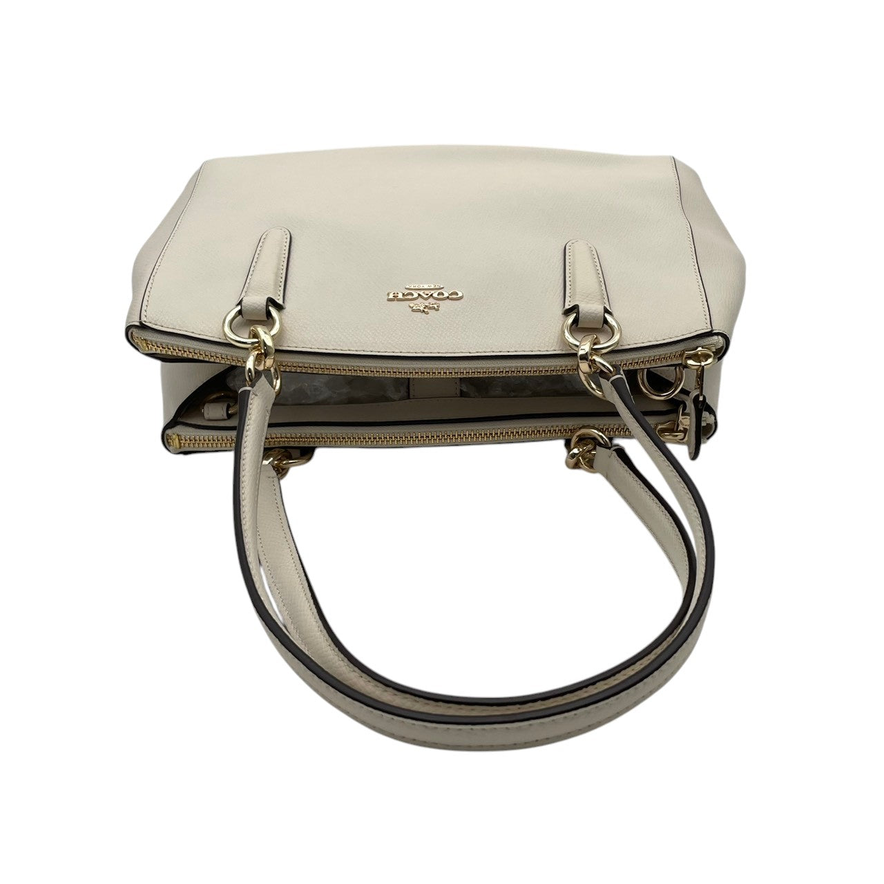 美品 COACH コーチ 2WAY ショルダーバッグ ハンドバッグ 斜め掛け クロスボディ レザー 本革 ホワイト 白 ゴールド金具 レディース エレガント 上品 通勤 通学 お出かけ デイリーユース シンプル 人気 カバン 鞄 S84