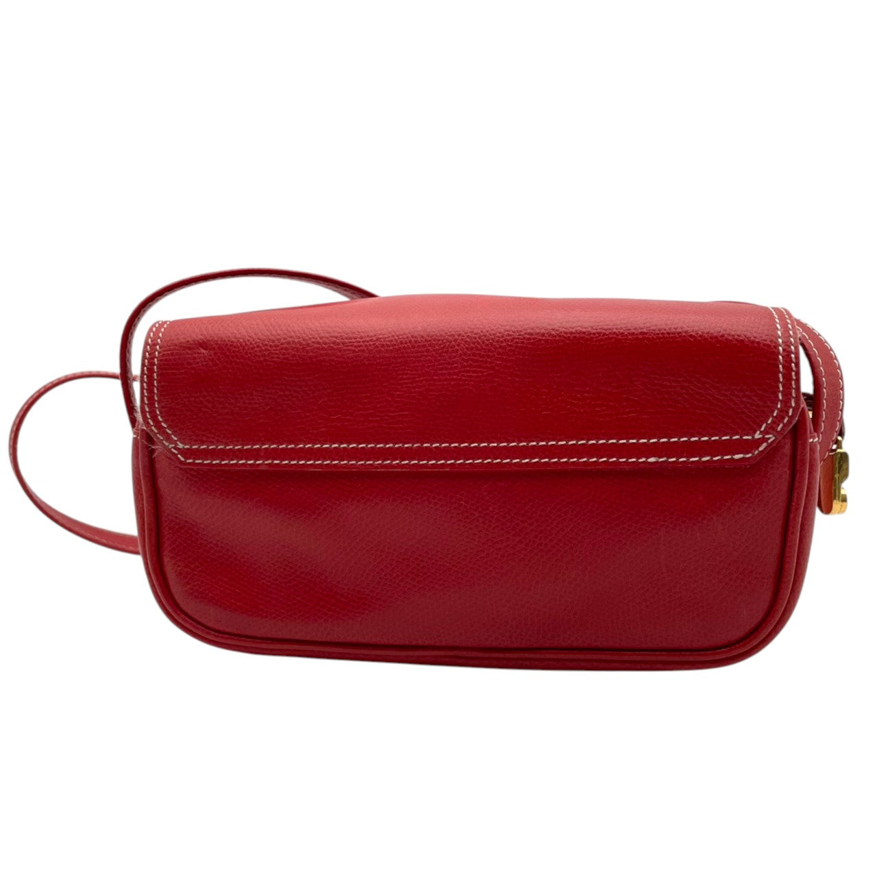 LOEWE ロエベ アナグラム ショルダーバッグ ポシェット ミニバッグ クロスボディ 斜め掛け レザー 本革 レッド 赤 ゴールド金具 ヴィンテージ オールド レトロ レディース エレガント 上品 お出かけ デイリーユース シンプル コンパクト 良品 S84