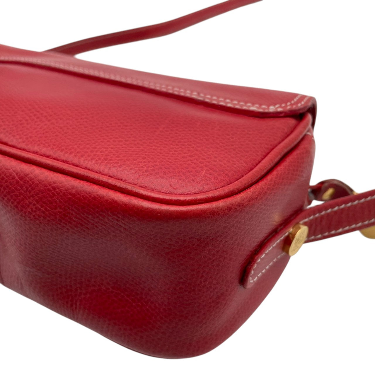 LOEWE ロエベ アナグラム ショルダーバッグ ポシェット ミニバッグ クロスボディ 斜め掛け レザー 本革 レッド 赤 ゴールド金具 ヴィンテージ オールド レトロ レディース エレガント 上品 お出かけ デイリーユース シンプル コンパクト 良品 S84