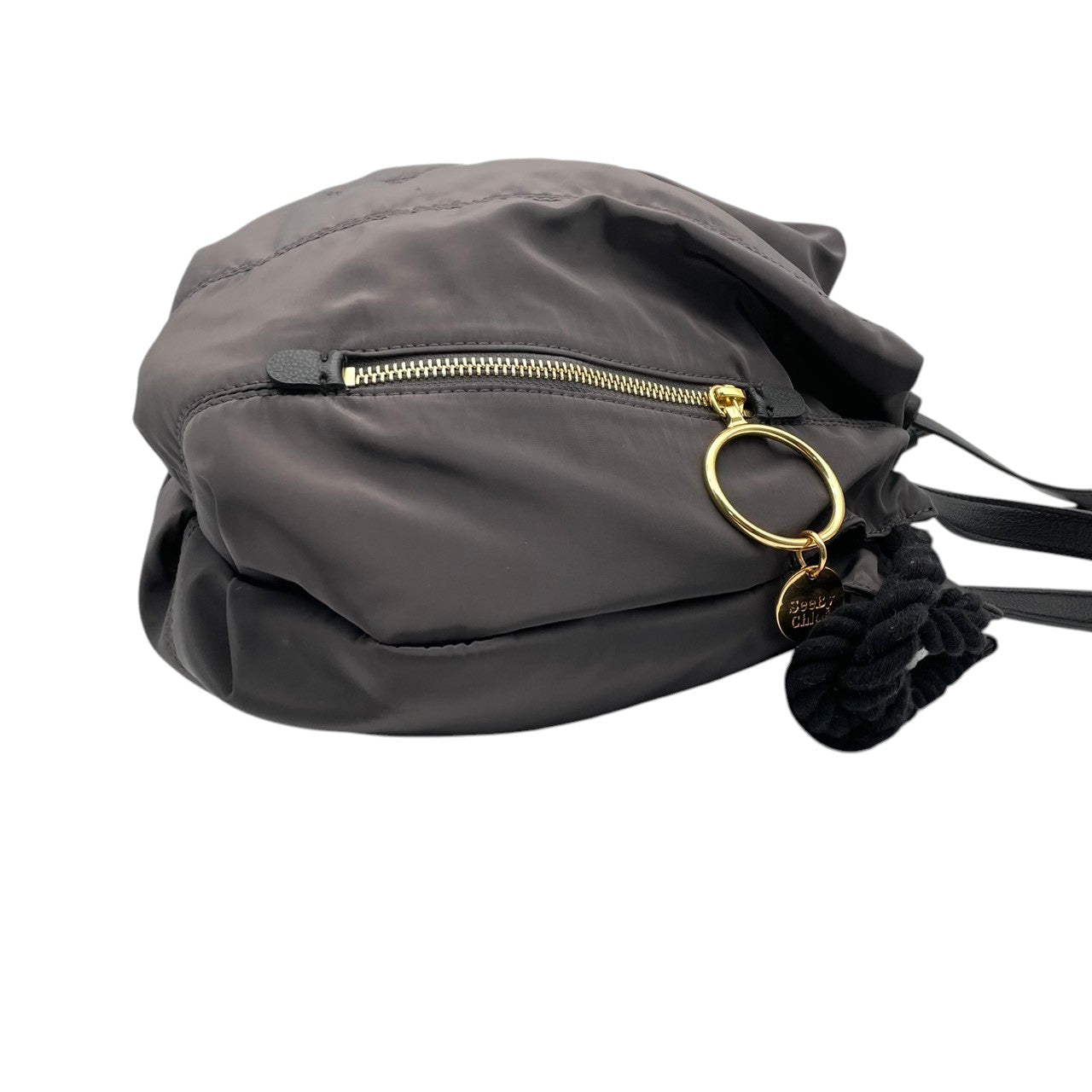 美品 SEE BY CHLOE シーバイクロエ トートバッグ ジョイライダー ナイロン レザー グレー 黒 ブラック 星型チャーム A4収納 大容量 軽量 肩掛け レディース カジュアル マザーズバッグ 通勤 通学 お出かけ 鞄 S84