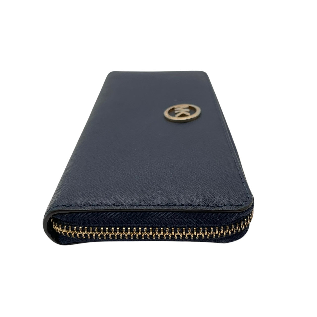 良品 MICHAEL KORS マイケルコース ラウンドファスナー 長財布 ロングウォレット レザー 本革 ネイビー 紺 ゴールド金具 レディース エレガント 上品 カジュアル ビジネス 大容量 収納 普段使い お出かけ 人気 M4