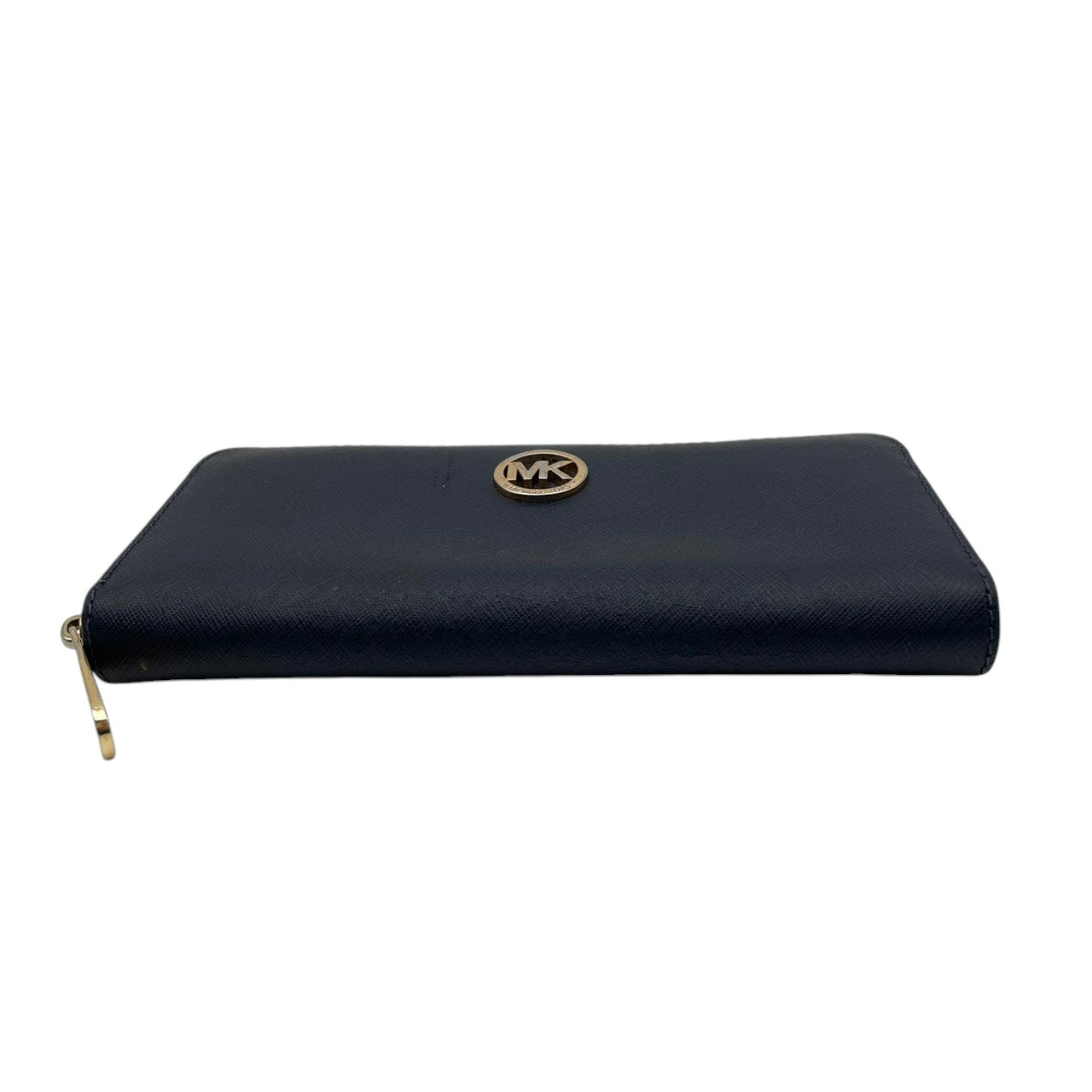 良品 MICHAEL KORS マイケルコース ラウンドファスナー 長財布 ロングウォレット レザー 本革 ネイビー 紺 ゴールド金具 レディース エレガント 上品 カジュアル ビジネス 大容量 収納 普段使い お出かけ 人気 M4
