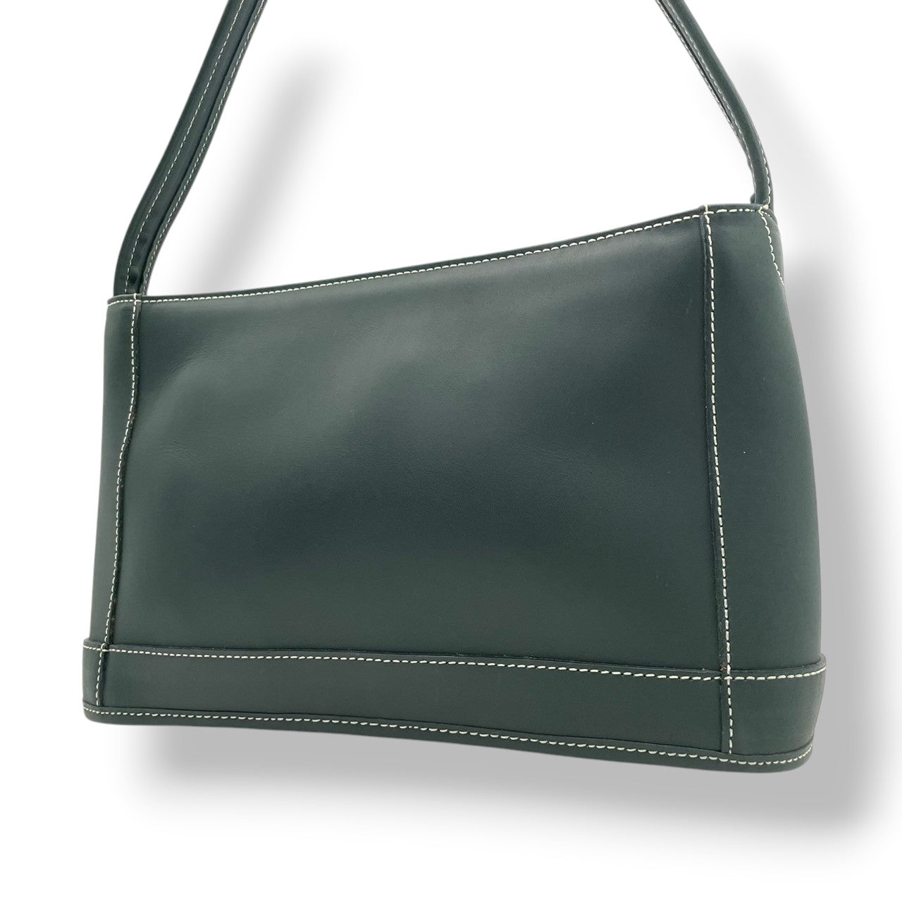 美品 COACH コーチ スポーツコーチ ショルダーバッグ グローブタンドレザー カウハイド グリーン 深緑 ヴィンテージ ワンショルダー 牛革 白ステッチ 斜めがけ ハンドバッグ レディース 通勤 普段使い シンプル U3