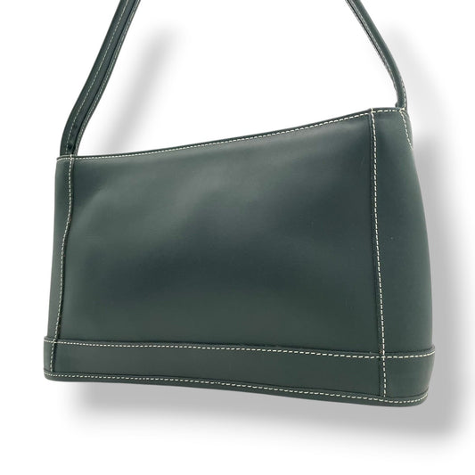 美品 COACH コーチ スポーツコーチ ショルダーバッグ グローブタンドレザー カウハイド グリーン 深緑 ヴィンテージ ワンショルダー 牛革 白ステッチ 斜めがけ ハンドバッグ レディース 通勤 普段使い シンプル U3