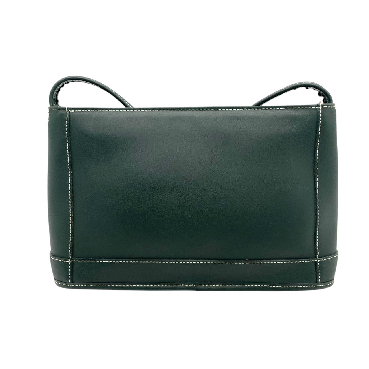 美品 COACH コーチ スポーツコーチ ショルダーバッグ グローブタンドレザー カウハイド グリーン 深緑 ヴィンテージ ワンショルダー 牛革 白ステッチ 斜めがけ ハンドバッグ レディース 通勤 普段使い シンプル U3