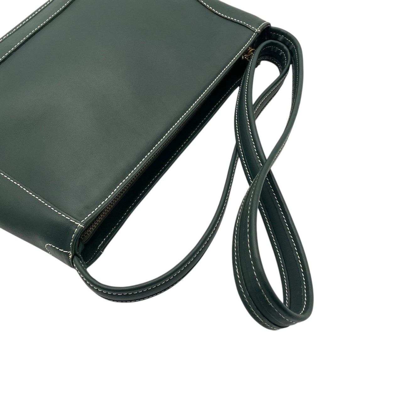 美品 COACH コーチ スポーツコーチ ショルダーバッグ グローブタンドレザー カウハイド グリーン 深緑 ヴィンテージ ワンショルダー 牛革 白ステッチ 斜めがけ ハンドバッグ レディース 通勤 普段使い シンプル U3