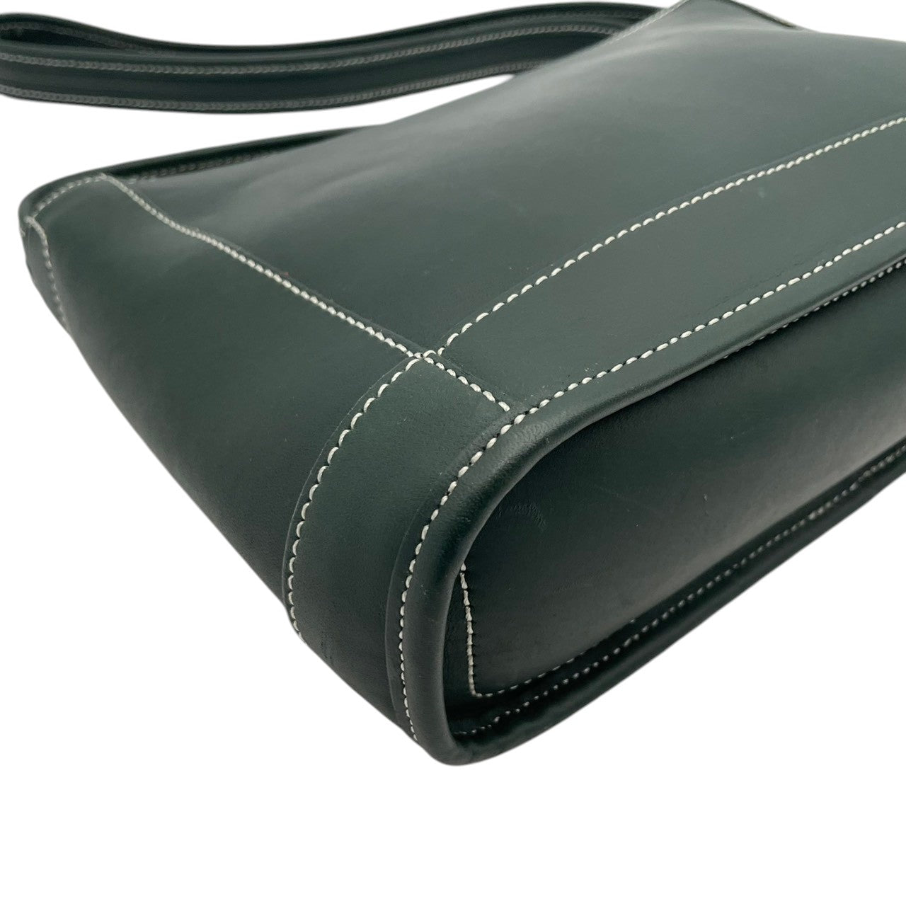 美品 COACH コーチ スポーツコーチ ショルダーバッグ グローブタンドレザー カウハイド グリーン 深緑 ヴィンテージ ワンショルダー 牛革 白ステッチ 斜めがけ ハンドバッグ レディース 通勤 普段使い シンプル U3