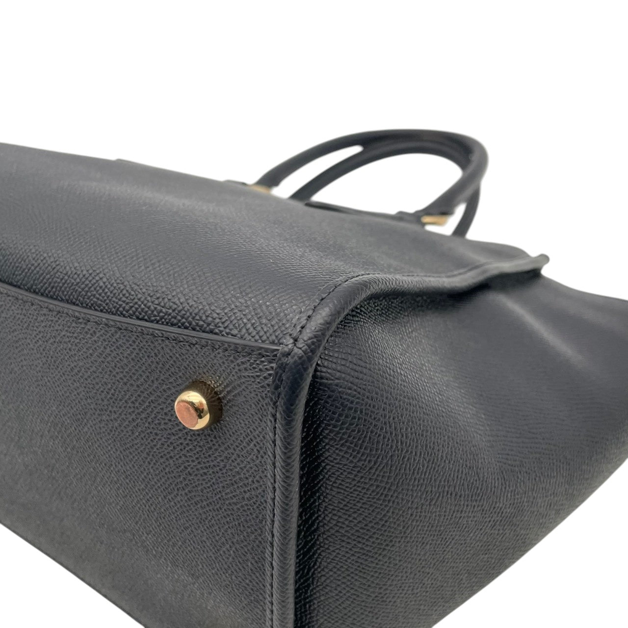 美品 COACH コーチ トートバッグ クロスグレインレザー ネイビー 紺 ゴールド金具 大容量 A4収納 通勤 ハンドバッグ レディース シンプル 牛革 上品 ニューヨーク ミニトート 肩掛け F14928 U3
