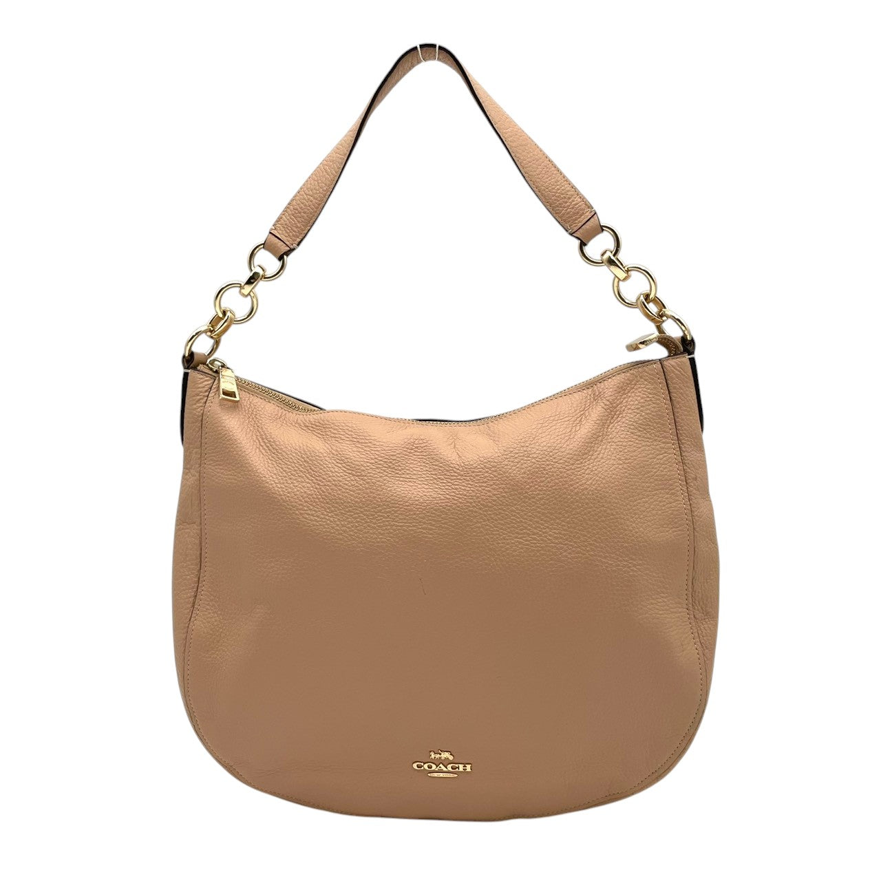COACH コーチ ショルダーバッグ ホーボー ペブルドレザー ピンクベージュ ヌード ゴールド金具 牛革 2way 大容量 レディース 通勤 普段使い チェルシー 斜めがけ 上品 ワンショルダー チェーン ピンク F31399 U3