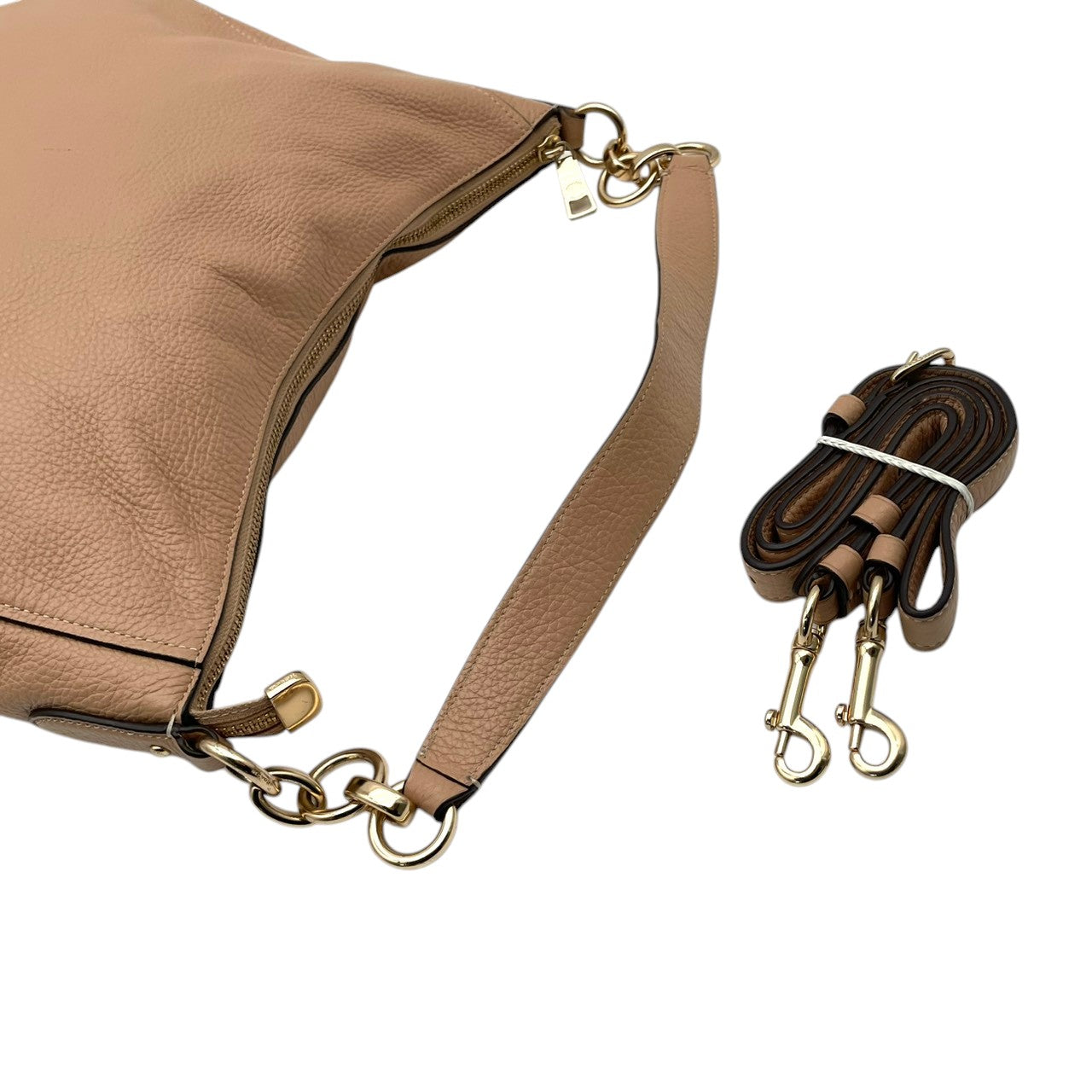 COACH コーチ ショルダーバッグ ホーボー ペブルドレザー ピンクベージュ ヌード ゴールド金具 牛革 2way 大容量 レディース 通勤 普段使い チェルシー 斜めがけ 上品 ワンショルダー チェーン ピンク F31399 U3