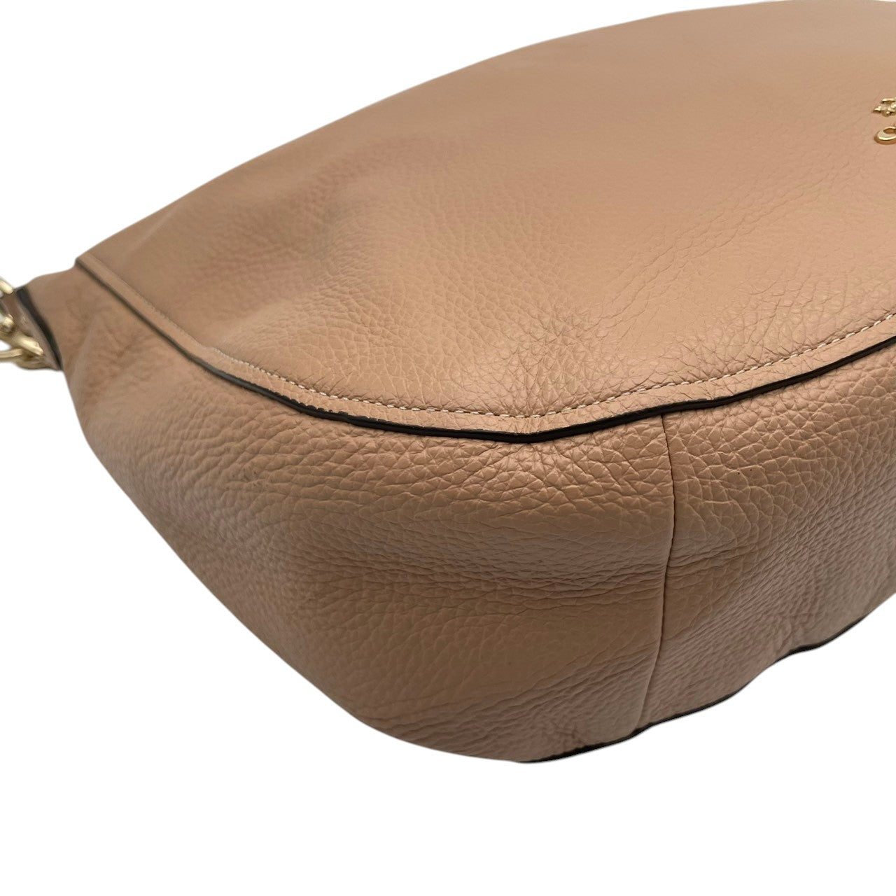 COACH コーチ ショルダーバッグ ホーボー ペブルドレザー ピンクベージュ ヌード ゴールド金具 牛革 2way 大容量 レディース 通勤 普段使い チェルシー 斜めがけ 上品 ワンショルダー チェーン ピンク F31399 U3