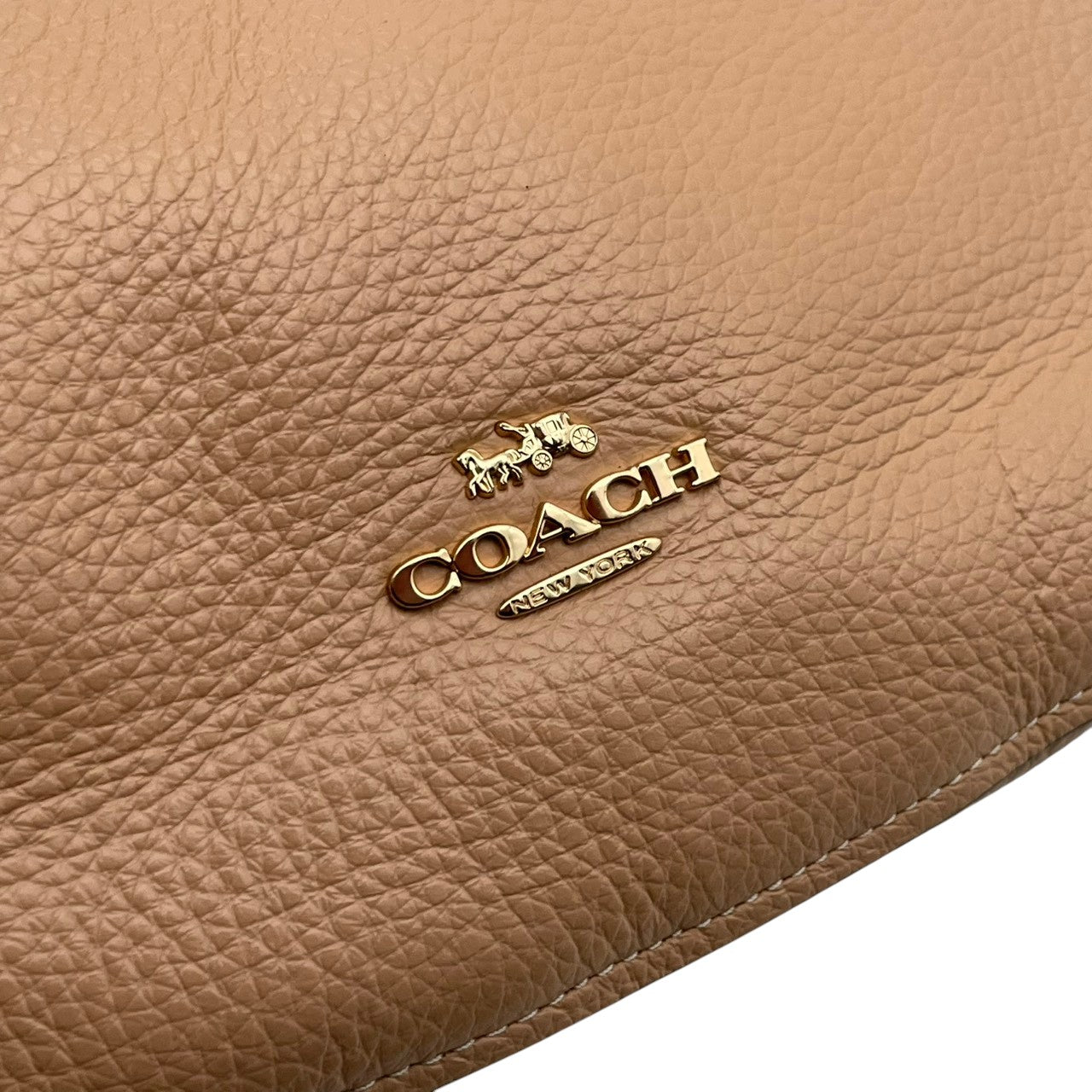 COACH コーチ ショルダーバッグ ホーボー ペブルドレザー ピンクベージュ ヌード ゴールド金具 牛革 2way 大容量 レディース 通勤 普段使い チェルシー 斜めがけ 上品 ワンショルダー チェーン ピンク F31399 U3