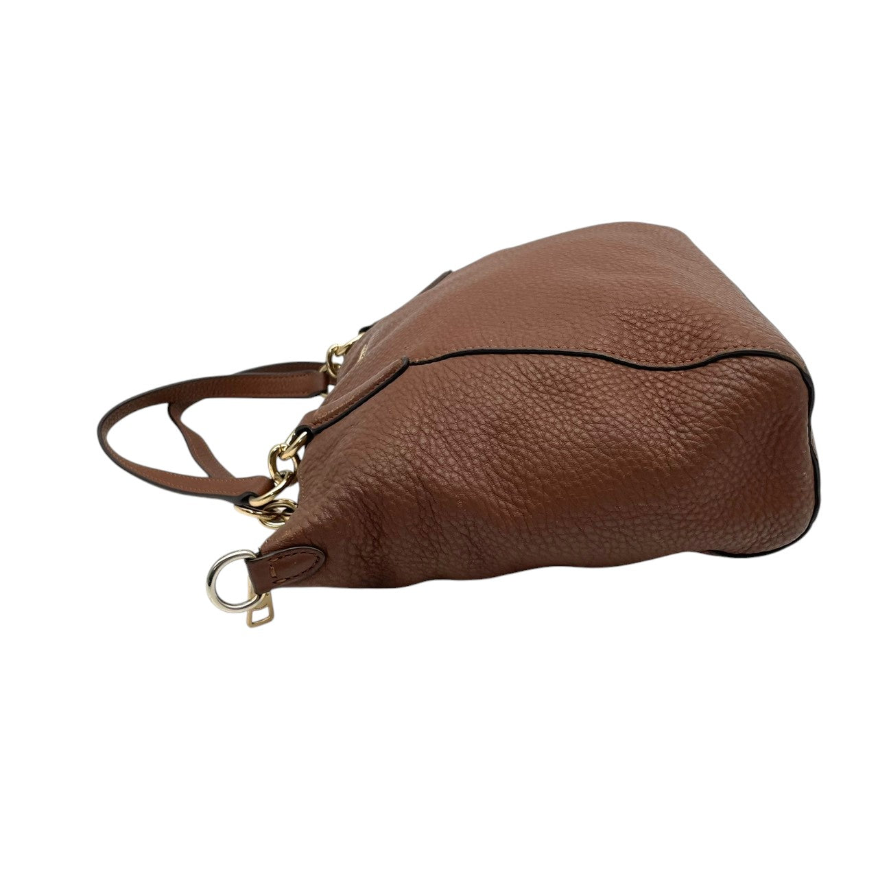 COACH コーチ トートバッグ ペブルドレザー ブラウン 茶 ゴールド金具 牛革 2way 大容量 A4収納 レディース 通勤 普段使い 斜めがけ チェーン ショルダー ケリー 上品 シンプル ハンドバッグ E26917 U3
