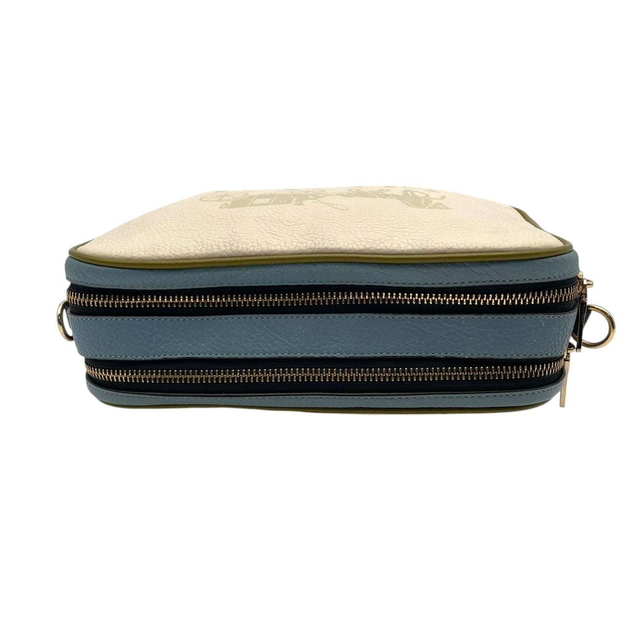 美品 COACH コーチ ショルダーバッグ カメラバッグ ペブルドレザー マルチカラー ゴールド金具 牛革 ホース キャリッジ ロゴ レディース 斜めがけ 上品 アイボリー パープル カラーブロック 普段使い コンパクト 91082 U3