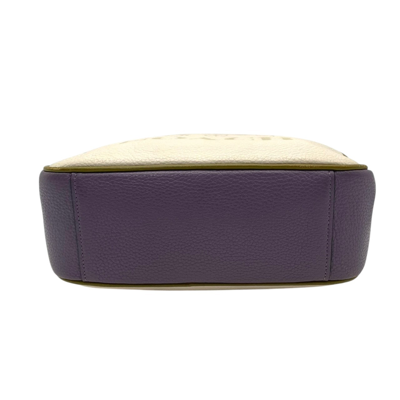 美品 COACH コーチ ショルダーバッグ カメラバッグ ペブルドレザー マルチカラー ゴールド金具 牛革 ホース キャリッジ ロゴ レディース 斜めがけ 上品 アイボリー パープル カラーブロック 普段使い コンパクト 91082 U3
