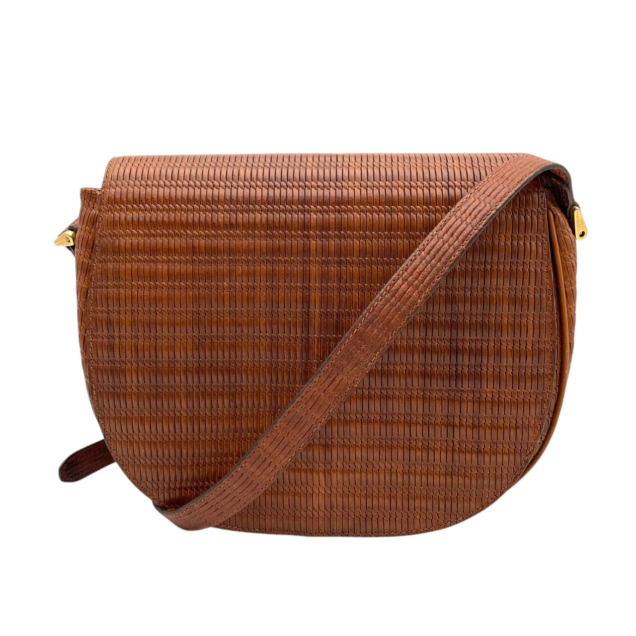 美品 ジョルジオアルマーニ GIORGIO ARMANI ショルダーバッグ ウーブンレザー 編み込み ブラウン 茶 ゴールド金具 サドルバッグ ヴィンテージ 牛革 斜めがけ レディース イタリア製 上品 エレガント キャメル U3