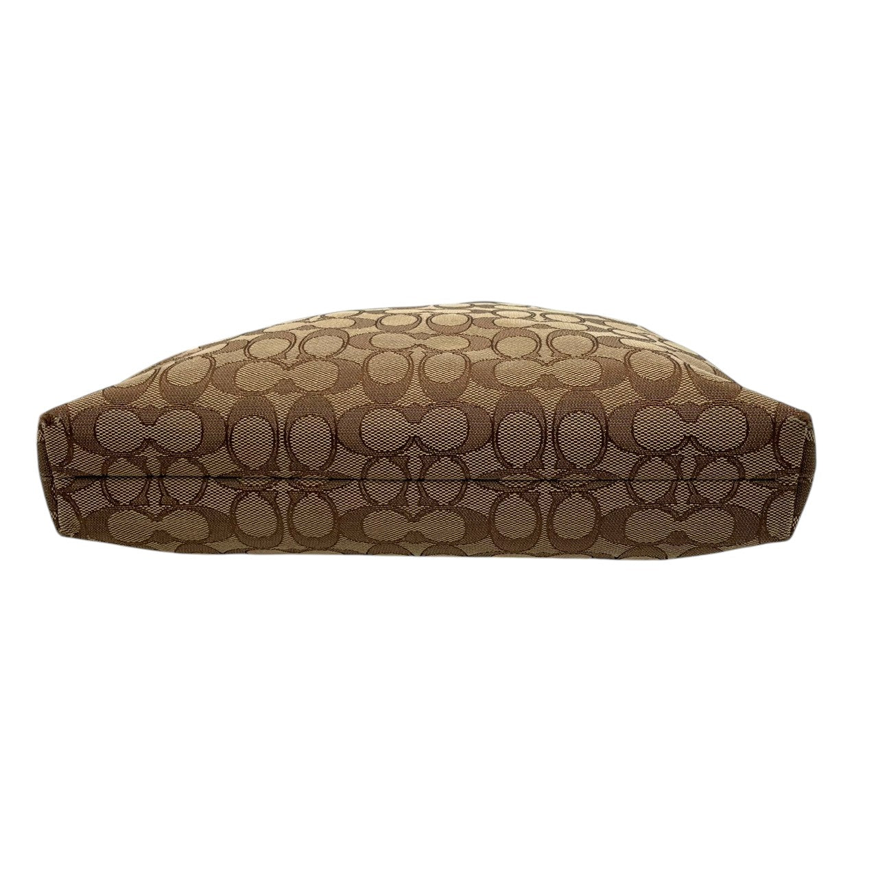 美品 COACH コーチ ショルダーバッグ シグネチャー キャンバス レザー ブラウン 茶 ゴールド金具 斜めがけ ファイルバッグ Cロゴ レディース 通勤 普段使い 総柄 クロスボディ A4収納 シンプル 上品 F55363 U2