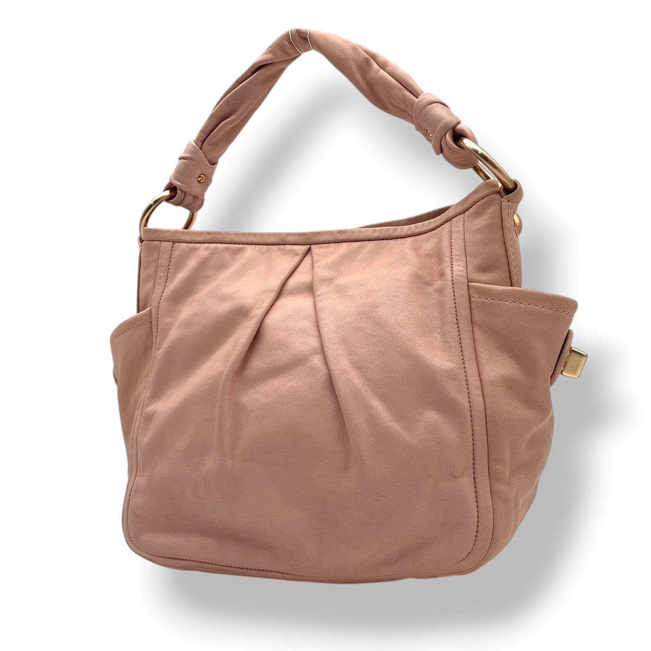 COACH コーチ ショルダーバッグ フルグレイン カウハイド レザー ピンク ゴールド金具 牛革 プリーツ ターンロック リング ハンドバッグ レディース 普段使い 上品 フェミニン かわいい 13412 U2