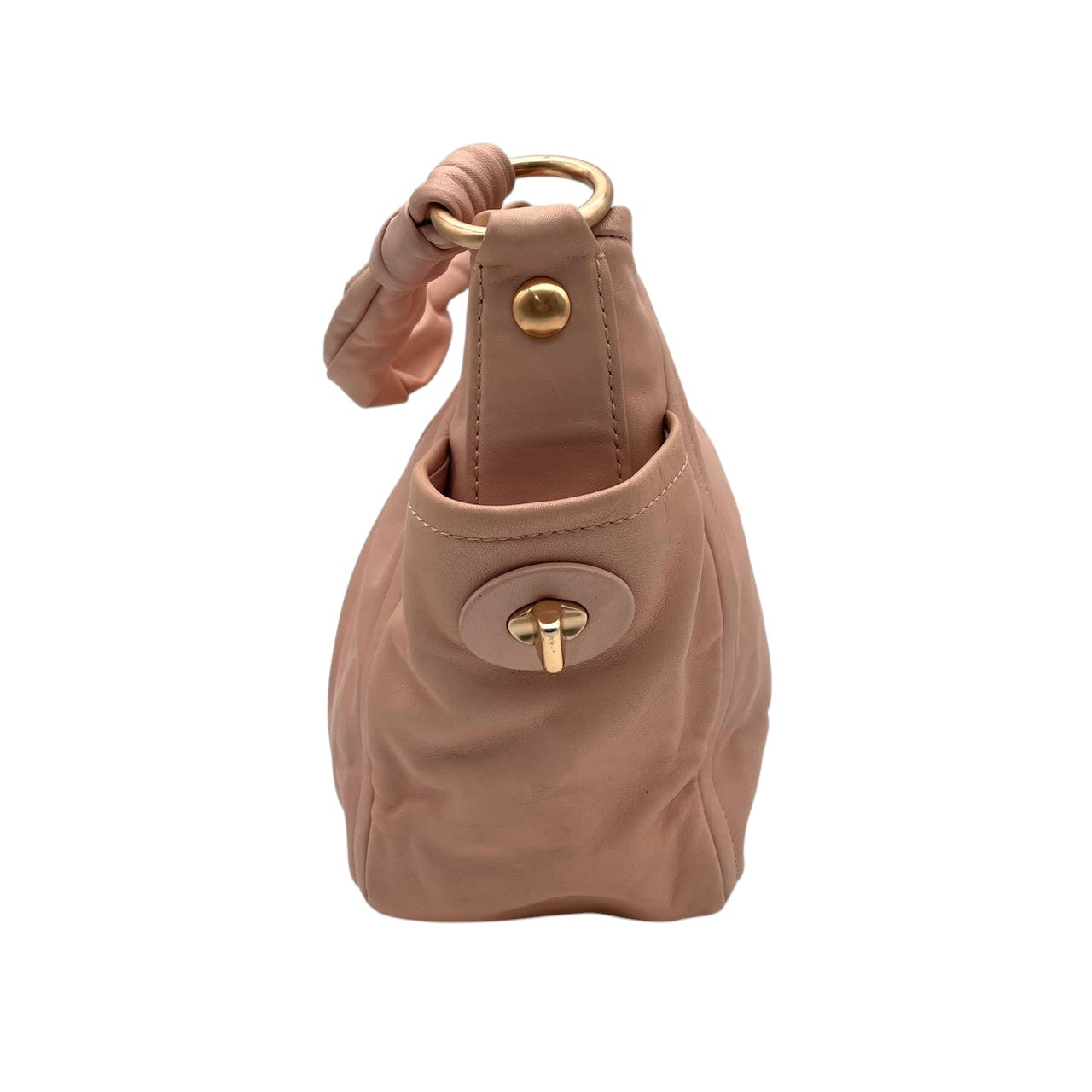COACH コーチ ショルダーバッグ フルグレイン カウハイド レザー ピンク ゴールド金具 牛革 プリーツ ターンロック リング ハンドバッグ レディース 普段使い 上品 フェミニン かわいい 13412 U2