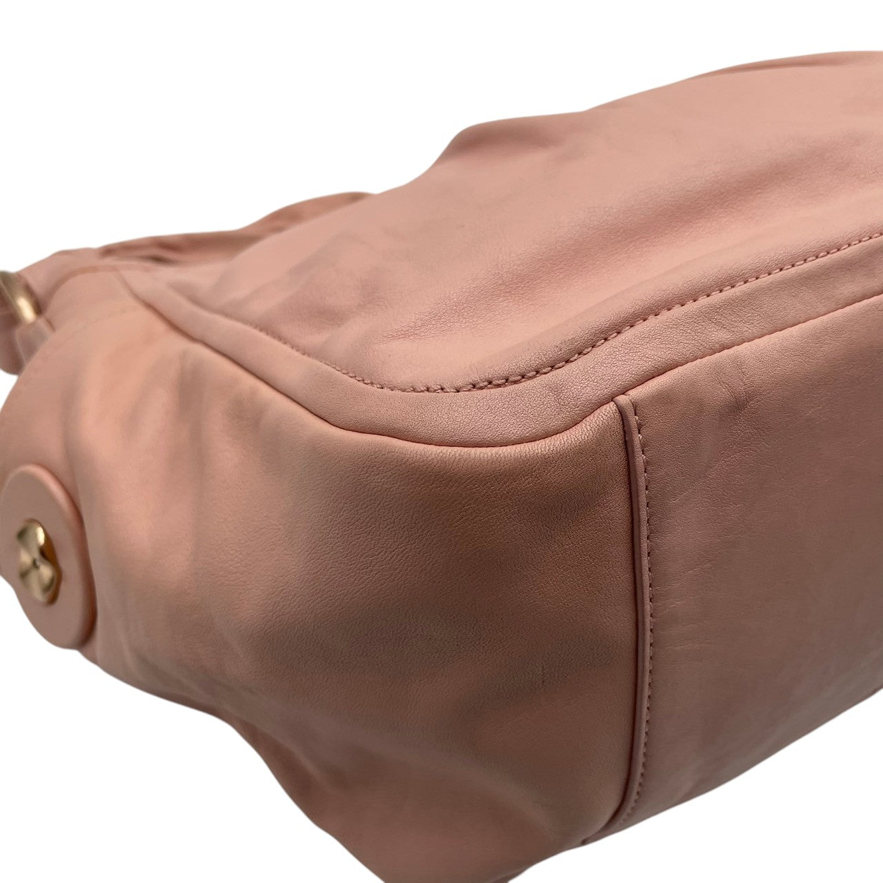 COACH コーチ ショルダーバッグ フルグレイン カウハイド レザー ピンク ゴールド金具 牛革 プリーツ ターンロック リング ハンドバッグ レディース 普段使い 上品 フェミニン かわいい 13412 U2