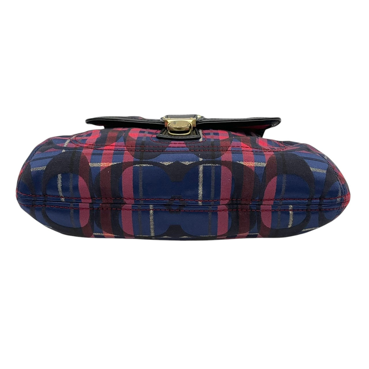 COACH コーチ ショルダーバッグ シグネチャー キャンバス パテントレザー タータンチェック ネイビー ボルドー ゴールド金具 Cロゴ 総柄 2way 斜めがけ レディース 普段使い ターンロック 21621 s94