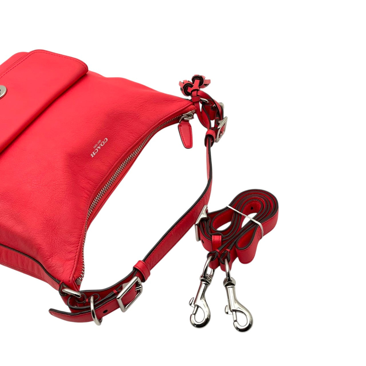 美品 COACH コーチ ショルダーバッグ レザー ピンク シルバー金具 牛革 2way フロントポケット タッセル ターンロック レディース 通勤 普段使い 斜めがけ フェミニン かわいい 大容量 22881 s94