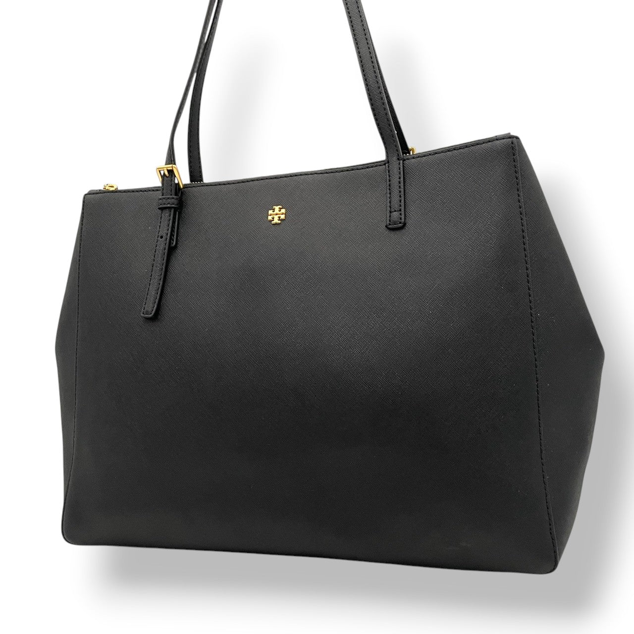 TORY BURCH トリーバーチ エマーソン トートバッグ サフィアーノレザー ブラック 黒 ゴールド金具 大容量 A4収納 レディース 通勤 普段使い シンプル 上品 ダブルT ハンドバッグ 牛革 s94