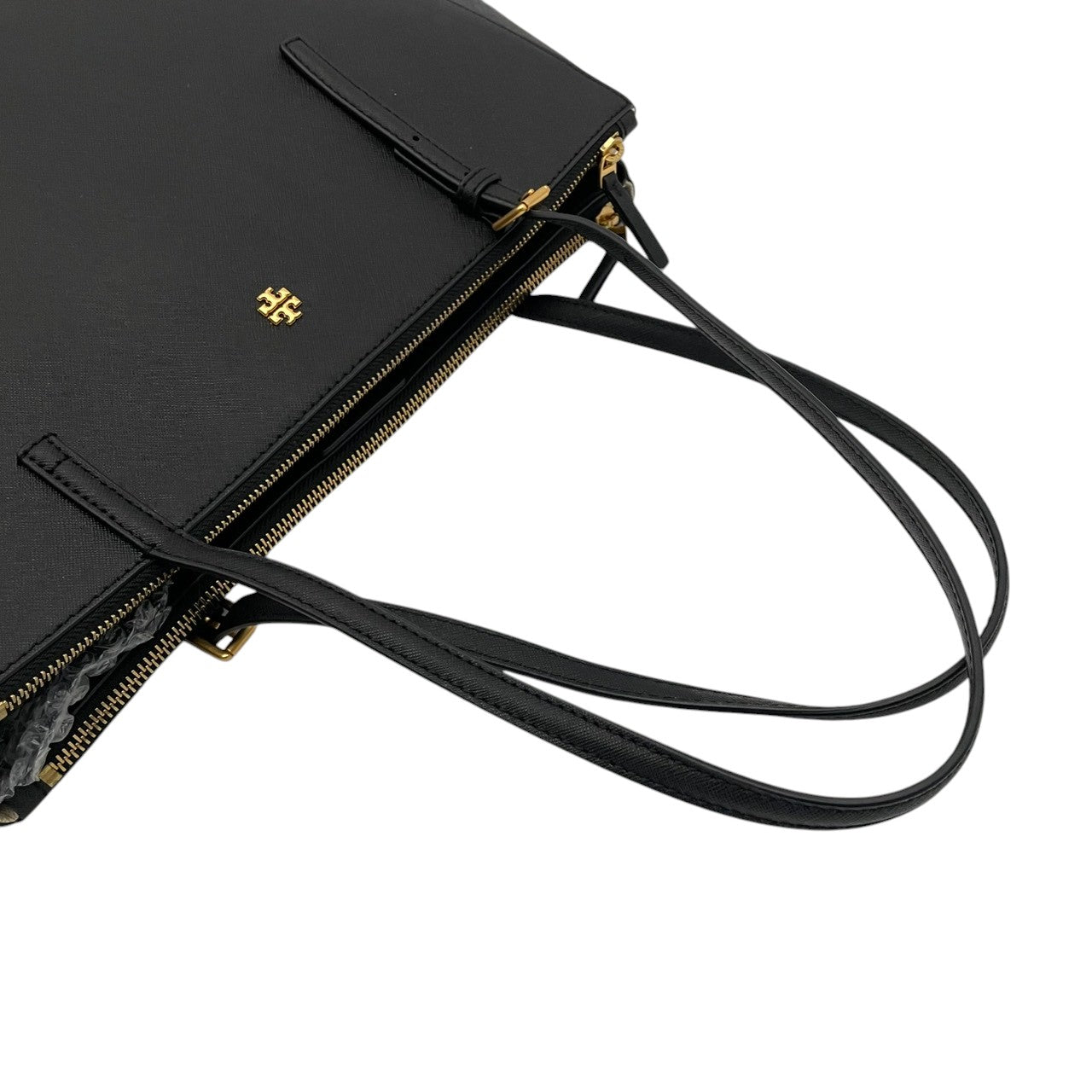 TORY BURCH トリーバーチ エマーソン トートバッグ サフィアーノレザー ブラック 黒 ゴールド金具 大容量 A4収納 レディース 通勤 普段使い シンプル 上品 ダブルT ハンドバッグ 牛革 s94