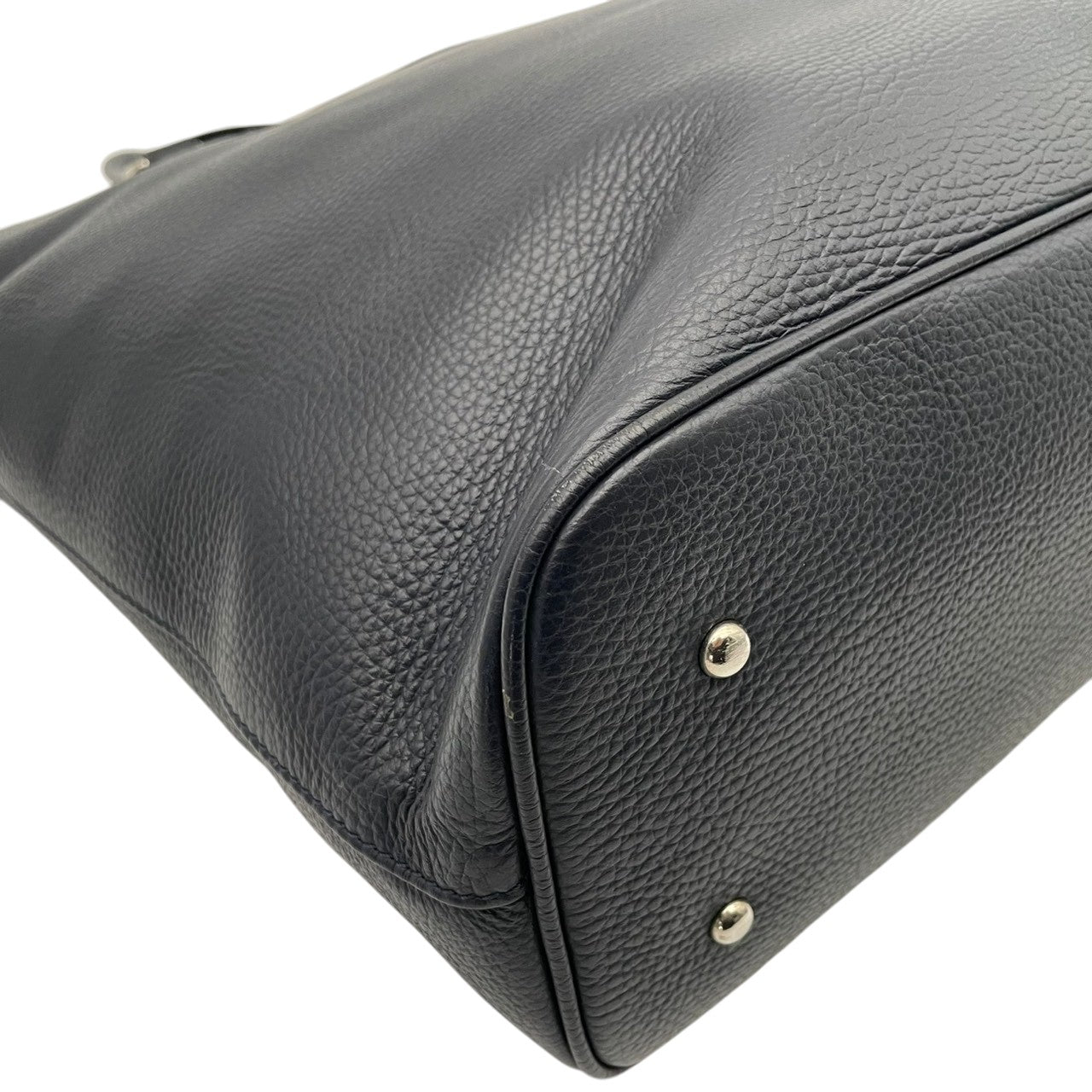 美品 ブルックスブラザーズ Brooks Brothers トートバッグ グレインレザー ビジネストート ネイビー 紺 シルバー金具 牛革 2way 大容量 A4収納 イタリア製 レディース メンズ ビジネスバッグ s12