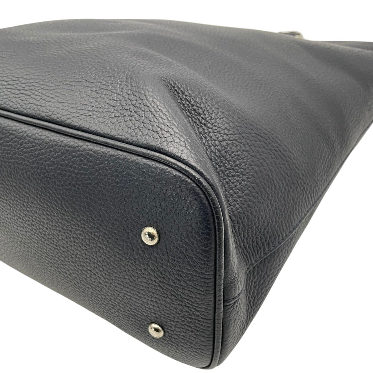 美品 ブルックスブラザーズ Brooks Brothers トートバッグ グレインレザー ビジネストート ネイビー 紺 シルバー金具 牛革 2way 大容量 A4収納 イタリア製 レディース メンズ ビジネスバッグ s12