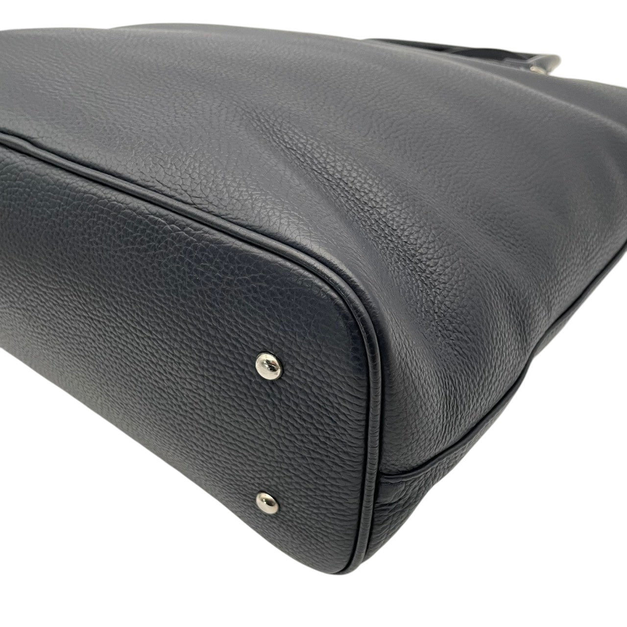 美品 ブルックスブラザーズ Brooks Brothers トートバッグ グレインレザー ビジネストート ネイビー 紺 シルバー金具 牛革 2way 大容量 A4収納 イタリア製 レディース メンズ ビジネスバッグ s12