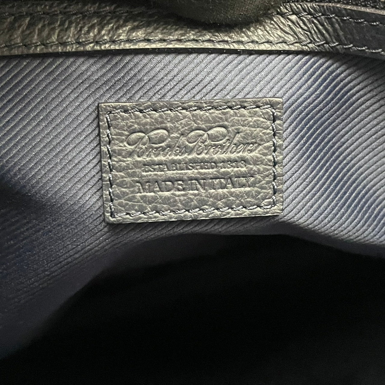 美品 ブルックスブラザーズ Brooks Brothers トートバッグ グレインレザー ビジネストート ネイビー 紺 シルバー金具 牛革 2way 大容量 A4収納 イタリア製 レディース メンズ ビジネスバッグ s12