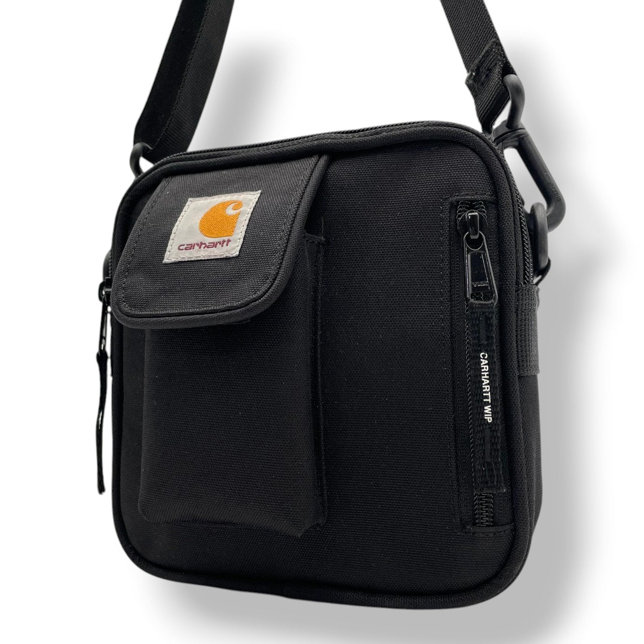 美品 Carhartt WIP カーハート Essentials Bag Small ショルダーバッグ ナイロン ブラック 黒 ユニセックス コンパクト 軽量 カジュアル ストリート デイリー 通勤 お出かけ ミニバッグ 人気 定番 s12