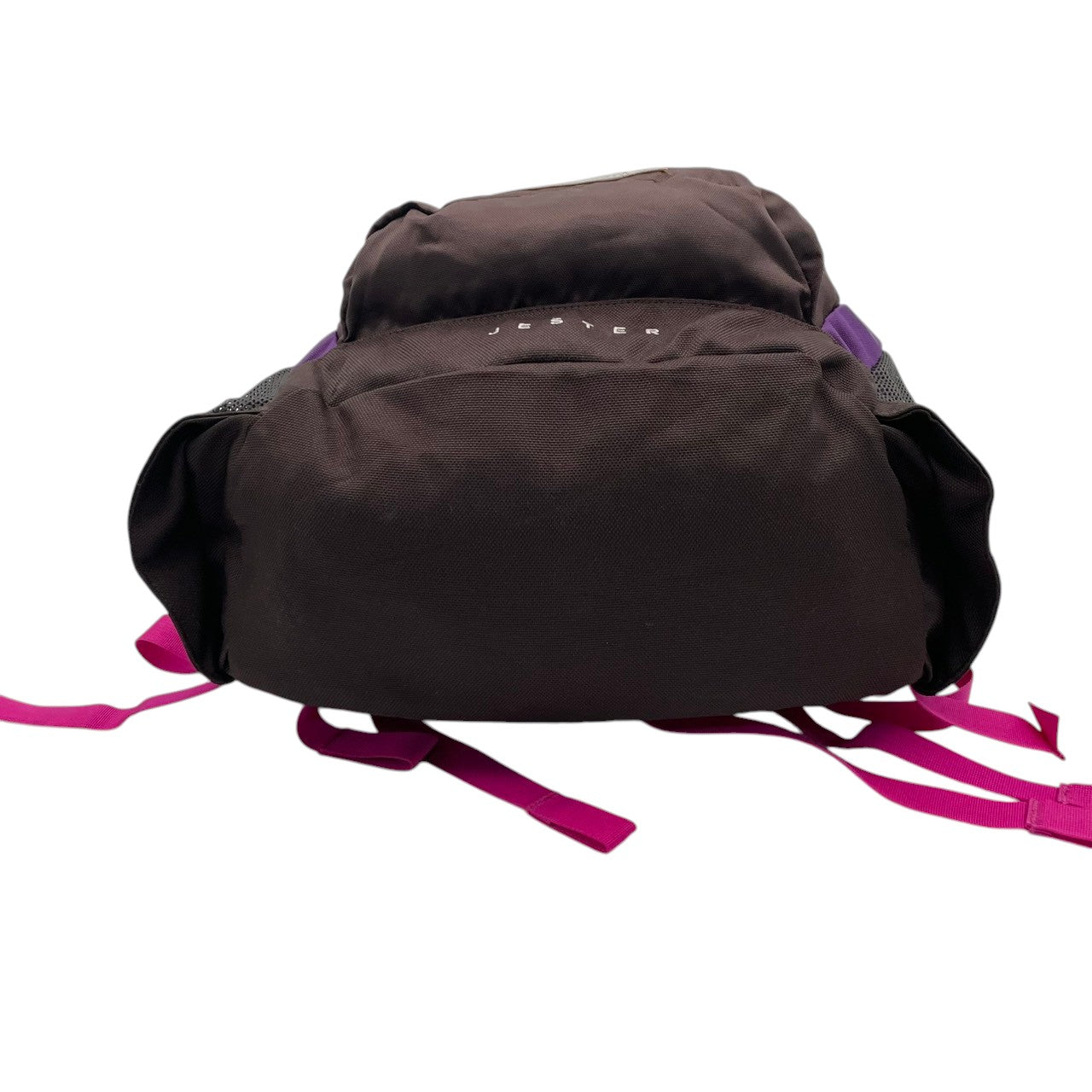 美品 THE NORTH FACE ノースフェイス 大型リュック デイパック ナイロン パープル×ブラウン レディース 大容量 アウトドア 登山 トレッキング 通学 旅行 チェストベルト 腰ベルト付き カジュアル ビンテージ s7