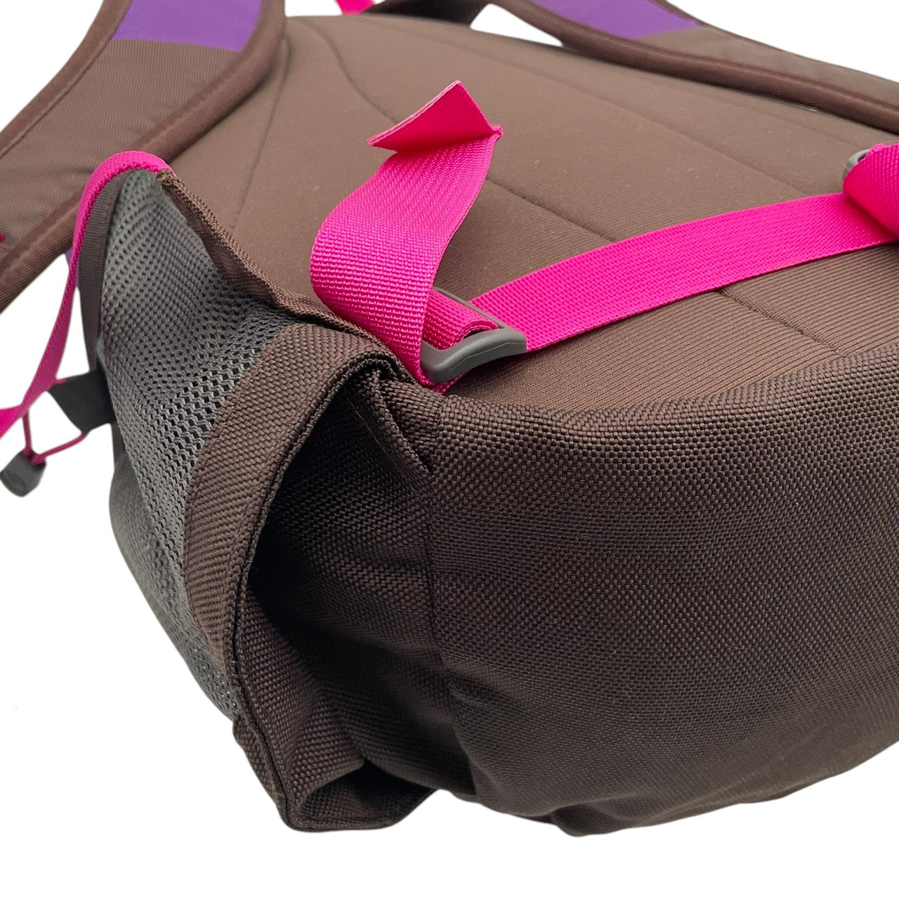 美品 THE NORTH FACE ノースフェイス 大型リュック デイパック ナイロン パープル×ブラウン レディース 大容量 アウトドア 登山 トレッキング 通学 旅行 チェストベルト 腰ベルト付き カジュアル ビンテージ s7