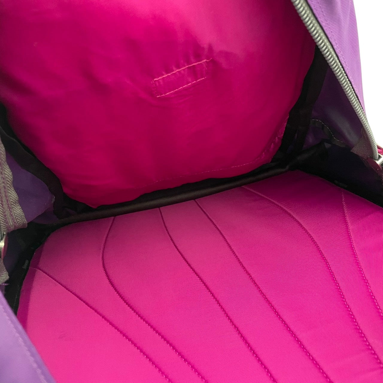 美品 THE NORTH FACE ノースフェイス 大型リュック デイパック ナイロン パープル×ブラウン レディース 大容量 アウトドア 登山 トレッキング 通学 旅行 チェストベルト 腰ベルト付き カジュアル ビンテージ s7