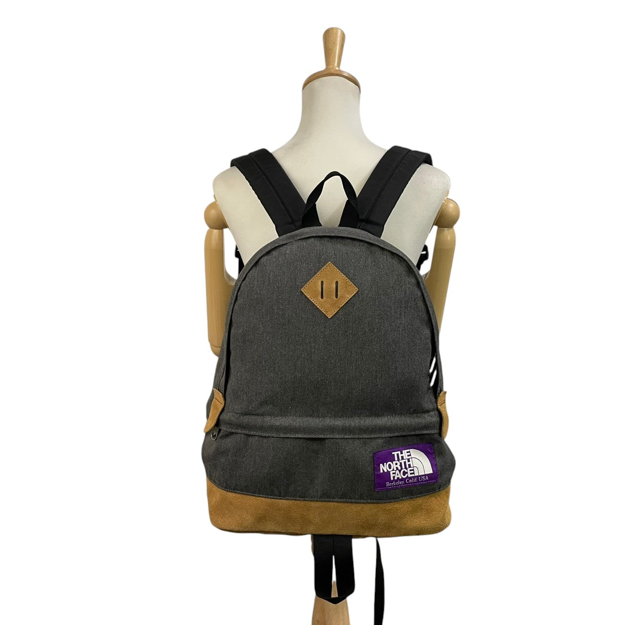 美品 THE NORTH FACE PURPLE LABEL ノースフェイス パープルレーベル デイパック リュック キャンバス スエード グレー×ベージュ ユニセックス nanamica 大容量 カジュアル ストリート 通勤 通学 アウトドア 希少 s7