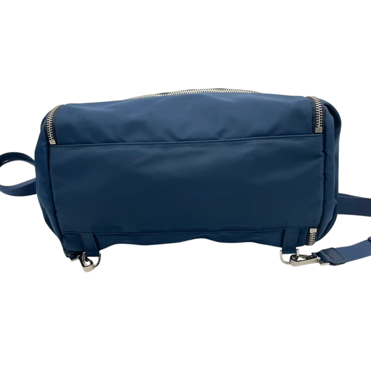 美品 agnes b. アニエスベー VOYAGE ショルダーバッグ 2way ナイロン ネイビー ブルー レディース 軽量 シルバー金具 フラップ サイドジップ 上品 デイリー 通勤 お出かけ フランス フェミニン s18