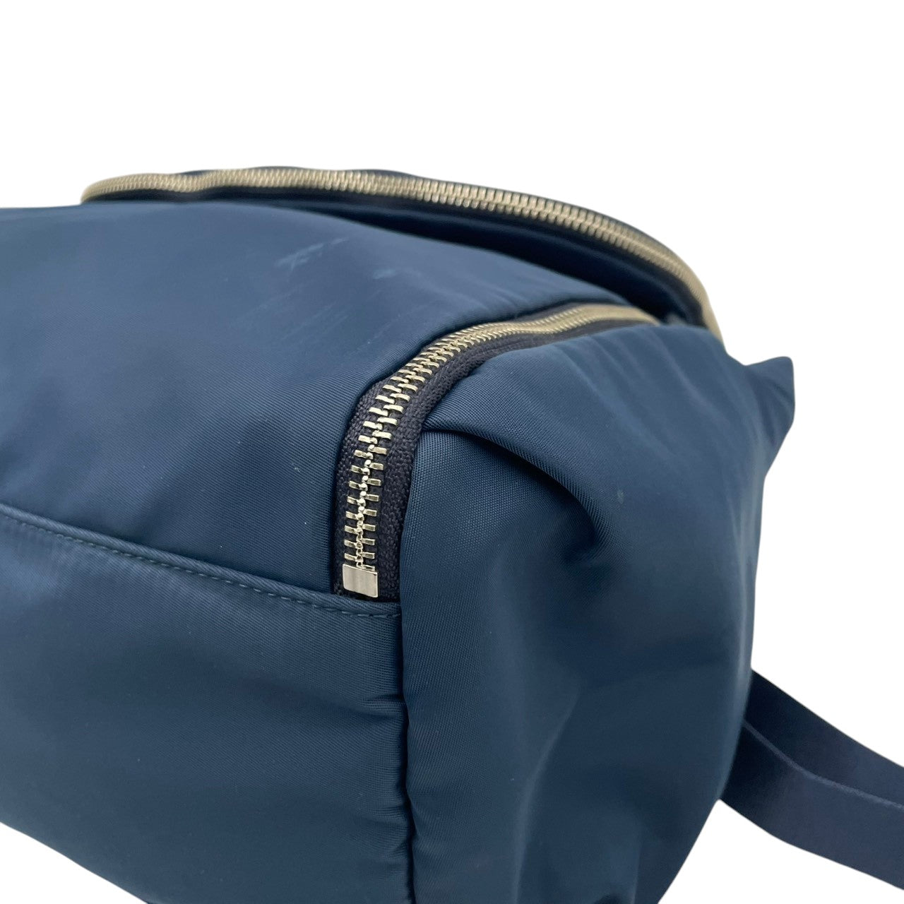 美品 agnes b. アニエスベー VOYAGE ショルダーバッグ 2way ナイロン ネイビー ブルー レディース 軽量 シルバー金具 フラップ サイドジップ 上品 デイリー 通勤 お出かけ フランス フェミニン s18