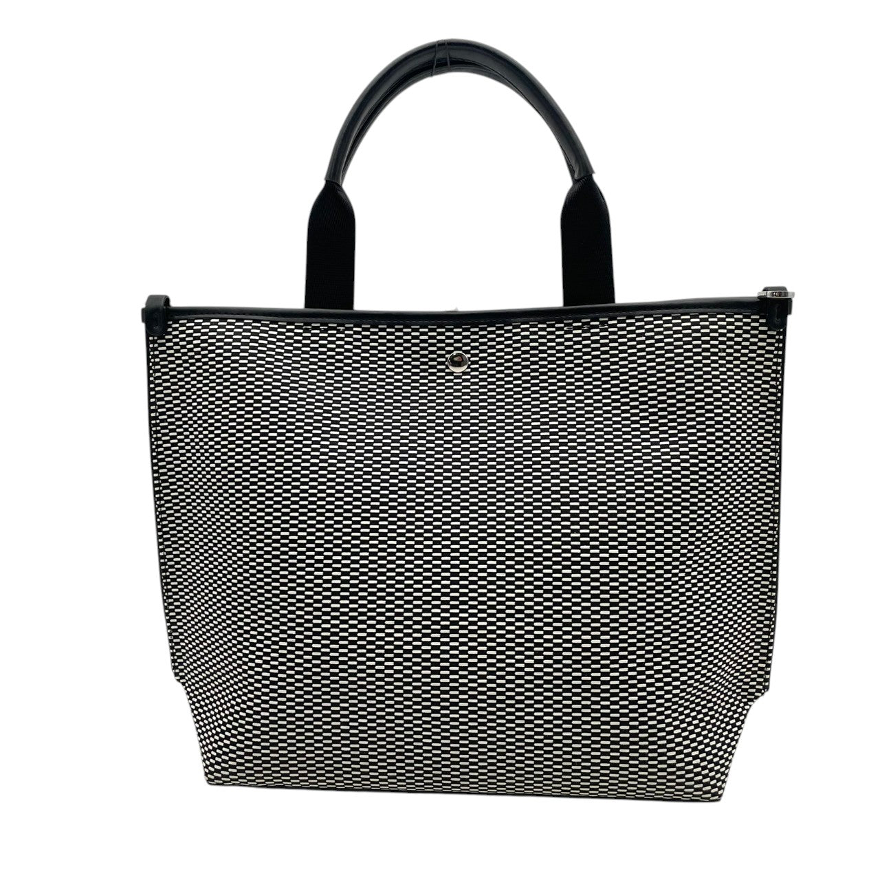極美品 MICHAEL KORS マイケルコース ラージ トートバッグ 2way ジャカード キャンバス×レザー ホワイト×ブラック ロゴ レディース シルバー金具 大容量 A4収納 通勤 通学 デイリー お出かけ 軽量 s18
