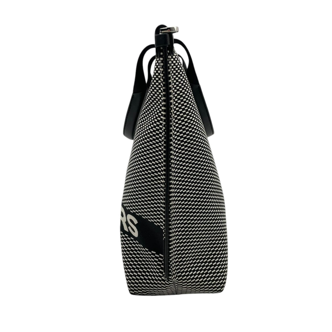 極美品 MICHAEL KORS マイケルコース ラージ トートバッグ 2way ジャカード キャンバス×レザー ホワイト×ブラック ロゴ レディース シルバー金具 大容量 A4収納 通勤 通学 デイリー お出かけ 軽量 s18