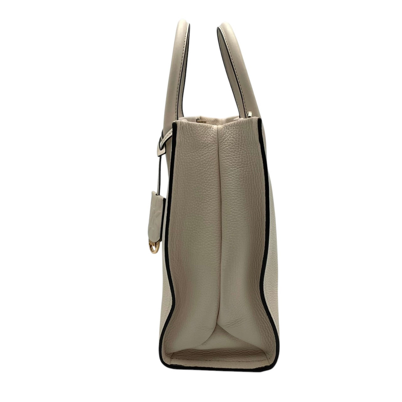 美品 MICHAEL KORS マイケルコース Mirella ラージ トートバッグ 2way レザー アイボリー ホワイト レディース ゴールド金具 エンボスロゴ MKチャーム 大容量 A4収納 通勤 上品 デイリー お出かけ s18