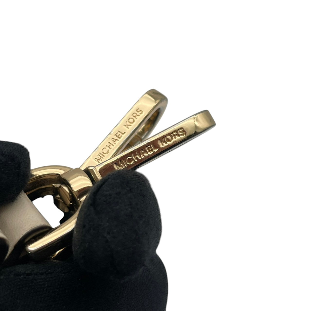 美品 MICHAEL KORS マイケルコース Mirella ラージ トートバッグ 2way レザー アイボリー ホワイト レディース ゴールド金具 エンボスロゴ MKチャーム 大容量 A4収納 通勤 上品 デイリー お出かけ s18