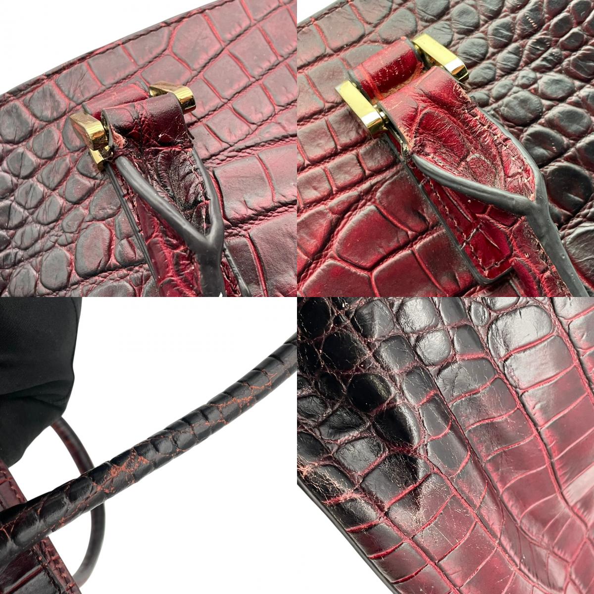 LEATHER JEWELS レザージュエルズ バッグ 2WAY トートバッグ ハンドバッグ ショルダーバッグ 手提げ 肩掛け 斜め掛け 牛革 クロコ型押し レザー ボルドー ワインレッド系 ゴールド金具 カジュアル 大容量 S2