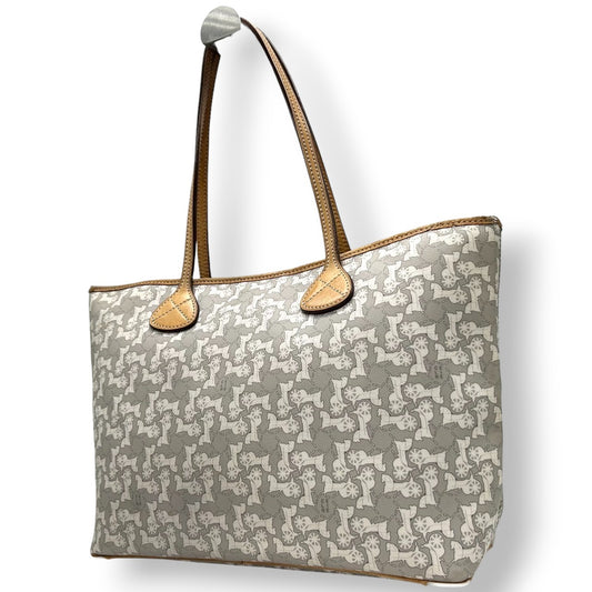 セリーヌ CELINE トートバッグ ハンドバッグ Cマカダム 馬車柄 サルキー PVC レザー グレー ビンテージ オールドセリーヌ クラシック レトロ ワンショルダー 肩掛け 自立可 ロゴプレート レディース 希少 レア 鞄 カバン デイリーユース V