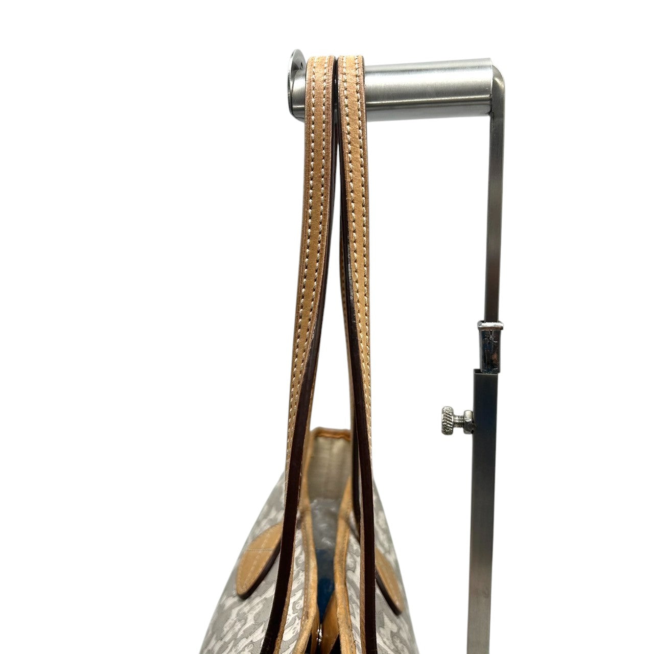 セリーヌ CELINE トートバッグ ハンドバッグ Cマカダム 馬車柄 サルキー PVC レザー グレー ビンテージ オールドセリーヌ クラシック レトロ ワンショルダー 肩掛け 自立可 ロゴプレート レディース 希少 レア 鞄 カバン デイリーユース V